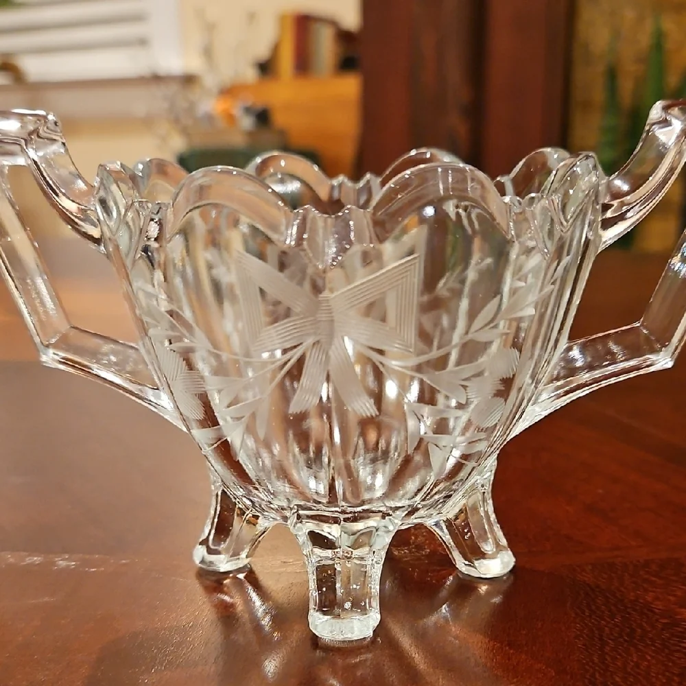 Vintage Indiana Glass No. 125 Fluted Colonial Etched Creamer & Sugar Set